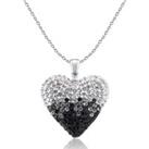 Black & Silver Crystal Heart Necklace