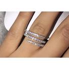 Silver-Plated Three Row Ring - 6 Sizes