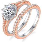 Double Ring Set w/ Crystals in Rose Gold - 4 Sizes!