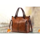 Vintage Leather-Look Tote Handbag 3 Colours
