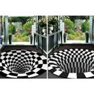 Round Visual 3DEffect Swirl Rug 4 Designs & 4 Sizes