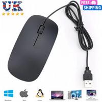 Wired USB Optical Mouse For Pc Acer Laptop Computer Scroll Wheel Black Mice UK