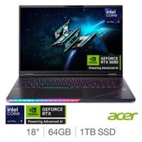 Acer Predator Helios 18 AI Gaming Laptop 18 Inch Core Ultra 9 64GB 1TB RTX 5090