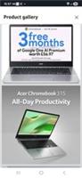 Acer CB315 Chromebook Laptop 15.6" Intel Pentium, 4GB RAM, 64GB eMMC, Silver