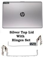 Replace For HP 15-BS158SA LCD Back Rear Lid Cover Silver + Hinges Set + Frame