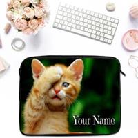 Personalised Cat Tablet Sleeve Laptop iPad Case Zip Pouch Bag Kitten Gift ST788