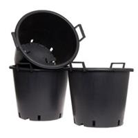 Large Plant Pots, Heavy Duty Durable Plastic, 3 x 50L with Handles 50cm Diameter