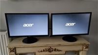 2 X Acer V223HQL 21.5 inch VGA DVI-D 1920x1080 Monitor With Stand