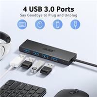 Acer USB Hub 3.0, Ultra Slim USB-A Adapter 4 Ports, Multiport Splitter with Powe