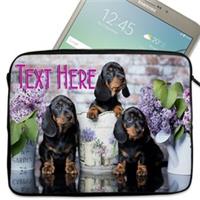 Personalised Dachshund Tablet Sleeve Laptop iPad Case Zip Pouch Bag Dogs KS169