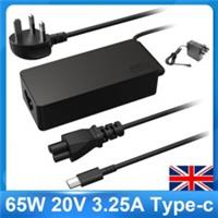 65W USB-C/Type C USB C Laptop Charger Adapter UK Power Cord for Lenovo ThinkPad