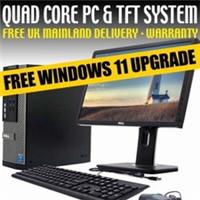 FAST COMPUTER i5 QUAD CORE DESKTOP TOWER PC & TFT SET 16GB WINDOWS 11 HDD & SSD