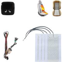 Universal 12V Car Seat Heater Carbon Fiber Heat Pads Set 5 Levels Digital Display Switch Dual Control System With Harness Kit