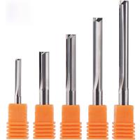 Dreanique 3.175mm 4mm 6mm 8mm Shank 2 Flute solid Carbide End Mill CNC Router Bit Engraving Bit Straight Slot Milling Cutter
