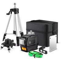 DEKO DKLL12PB Series 12 Lines 3D Green Laser Level Horizontal&Vertical Cross Lines With Auto Self-Leveling, Indoors&Outdoors