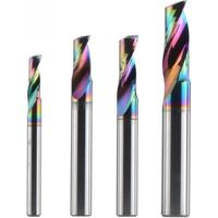 Dreanique 1pc 3.175 4 6 8mm CNC Single Flute Solid Tungsten Carbide Alloy End Mill, DLC Coating