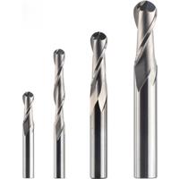 Dreanique 1pc Carbide Ball Nose End Milling Cutter 2 Flutes R0.5-R4.0 End Mill Router Bit for wood