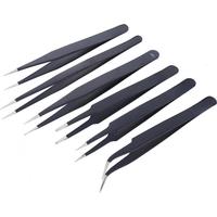 King'sdun Anti-static ESD Stainless Steel Tweezers Maintenance Tools Industrial Precision Curved Straight Tweezers Repair Tools