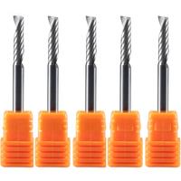 Dreanique 5pcs/lots 1 Flute Spiral End Mill CNC 3D Advertisement Engraving Bit for woodworking Acrylic Aluminum Plastics Cut