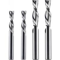 Dreanique 1pc Solid Carbide Milling Cutter 3.175 4 6 8mm 2 Flute Spiral Router Bit Carbide End Mill Wood MDF Down cut