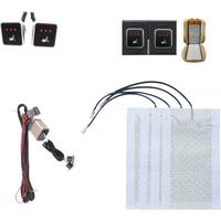 Universal Built-In Car Seat Heater Kit Fit 2 Seats 12V Carbon Fiber Heating Pads 3 Levels Dual Control Heated Switch System