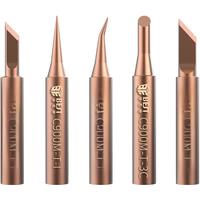 5Piece Soldering Iron Tips Welding Nozzle Oxygen-free Copper Lead-free Solder Non-stick Tin Tip DIY Tools Set for Horns Plastic