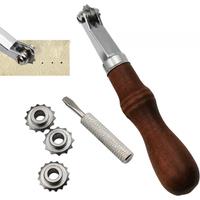 DIY Leather Craft Kit Spacing Tool 3/3.5/4/5mm Over Stitch Line Marking Wheel Gear Roulette Leathercraft Spacing Sewing Tools