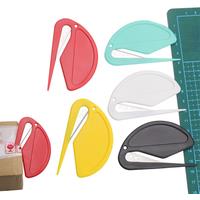 10Piece Plastic Letter Opener Mini Sharp Letter Mail Envelope Opener Safety Papers Guarded Cutter Blade Office Equipment