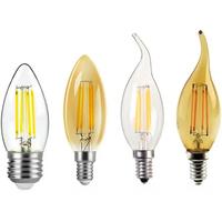 5PCS LED Edison Filament Candle Blubs Light Golden C35 C35L 2W 4W 6W Warm white Dimmable E14 E12 E27 220V 110V For Crystal Light