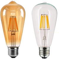 LED Edison Filament Light Bulbs Golden ST64 Dimmable E27 B22 2W 4W 6W 8W 10W 12W 220V 110V 2700K 6000K 360 Degree Energy Lamps