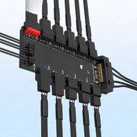 JEYI ARGB PWM 5 Way Fan Hub, Addressable 12V 4Pin PWM & 5V 3Pin ARGB 2-in-1 Hub, RGB Fan, RGB Strip