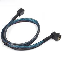 Mini SAS HD SFF-8643 to SFF-8643 angled cable 0.5m
