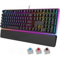 RK ROYAL KLUDGE RK918 Wired Mechanical Keyboard 108 Keys 100% RGB Backlit Gaming Keyboard with Large LED Sorrounding Side Lamp