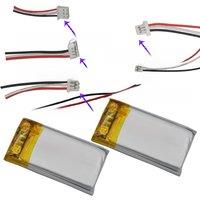 2pcs 3.7V 250 mAh 402035 Polymer Li Lipo Battery 3Pin 1.0/1.25/1.5/2.0/2.54mm For GPS DashCam Car Camera Driving Recorder LED