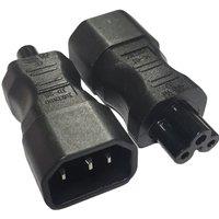 1PCS Black IEC 320 C14 to C5 Industrial Power Adapter Converter C5 female to C14 male AC Power Plug Socket connector