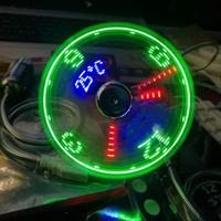 USB Gadgets Clock Fans Desk Ture Time Temperature Display With Small Night light Metal Camping 5V Mini Fan For Summer Dropship