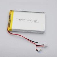 3.7V 5000 mAh 18.5Wh Polymer Li Lipo Battery 105080 JST 2Pin 2.54mm Connector For DashCam GPS ipod PAD MID Power Bank Tablet PC