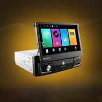 Hizpo Android 12 Universal 1din Car Radio CarPlay GPS Navigation Multimedia Player 1 Din Stereo 7 Inch Manual Retractable Screen