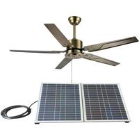 52" 3-speed Settings Outdoor Solar Panel Ceiling Fan For Home Sunroom Patio Porch Pergola Gazebo Breezeway Veranda Shelter Lanai