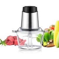 BioloMix 1.8L Glass Bowl Food Processor Chopper Two Speeds Meat Grinder For Babyfood Vegetables