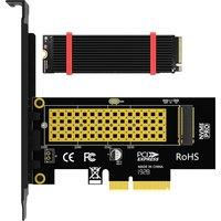 JEYI M.2 PCIe to NVMe Adapter with Aluminum Heatsink, 64Gbps PCIe4.0 X4 Gen4 NVMe M.2 Expansion Card, 2230/2242/2260/2280 M-key