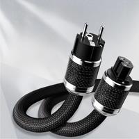TODN power cable hifi occ audio cable EU/US Vseries Shielded carbon fiber shell Connecter amplificateur filtre audio power cord