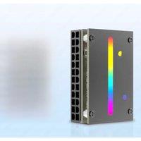 JEYI ATX 24Pin 90 RGB Adapter, 18 Light Modes Female to 24Pin Male 90 Degree Motherboard Power Adapter for Desktops PC Supply