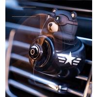 Bear Pilot Car Air Freshener Auto Accessories Interior Perfume Diffuser Rotating Propeller Outlet Fragrance Magnetic Design