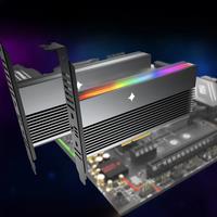 JEYI VolleyStar PCIE To NVMe Adapter With Aluminum Alloy Heatsink, M.2 RGB PCIe 4.0 Card With 1/2U Low Standard Profile Bracket