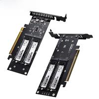 JEYI 4 SSD to PCIE 4.0 Expansion Card, 4 NVMe M.2 M key SSD To PCIe X16 Adapter, up to 256 Gbps,