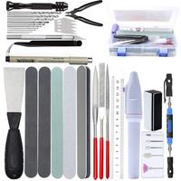 42 in 1 Model Building Tool Set Combo Accessories Kit Cut Tweezers Plier for Gundam Military Hobby DIY Grinding Polishing Drill