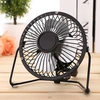 USB Fan 4 inch Portable USB Charged Metal Mute Table Cooling Fan Home Office Air Cooler