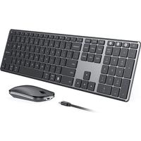 Seenda Wireless Bluetooth Keyboard and Mouse Combo Multi-Device Rechargeable Slim Keyboards and Mice for Win MacBook Pro Air