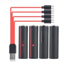 Soshine 1.5V 2600mWh Li-Ion Rechargeable Battery AA Lithium Batteries 1200 Times Cycle Type C AA Battery with 4-in-1 USB Cable